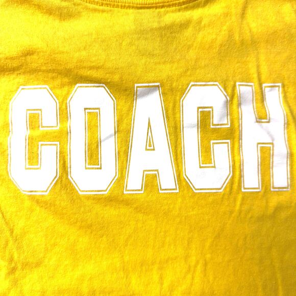 Lighting Bolts Tee Ball Coach T-shirt Men's Large Yellow Baseball Softball - Picture 3 of 5